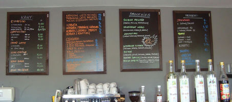 Kawiarnia centrum menu